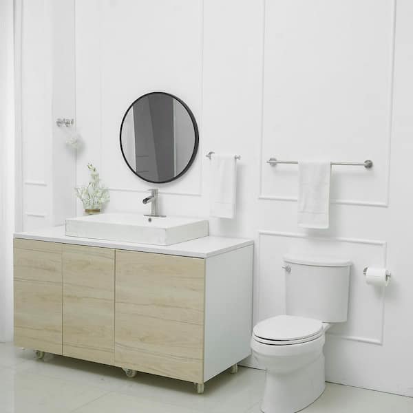 5-Piece Bath Hardware Set with Towel Bar Towel Hook Toilet Paper Holder in Chrome