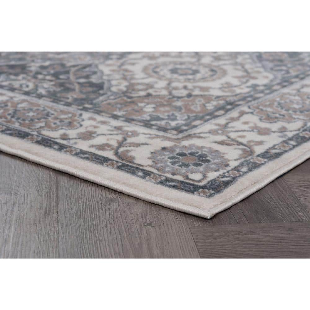 Madison Cream Rectangular Synthetic 5' x 7' Easy Care Rug