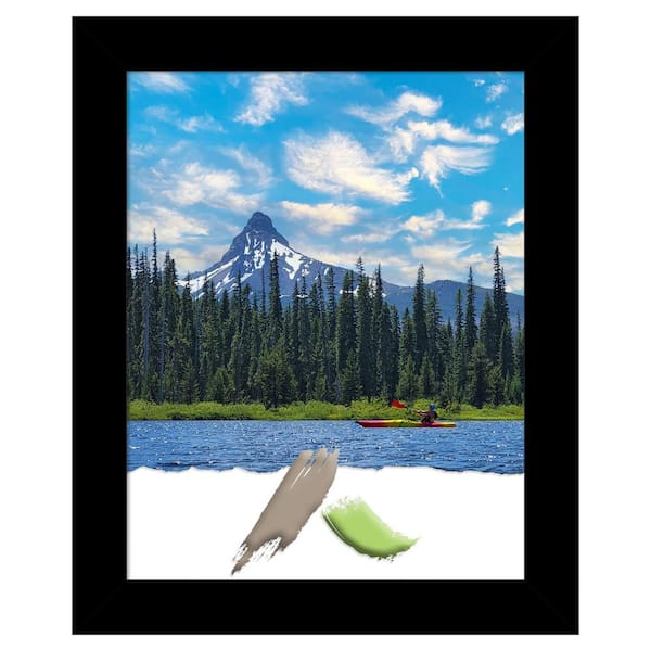 Amanti Art Opening Size 22 in. x 28 in. Basic Black Wood Picture Frame