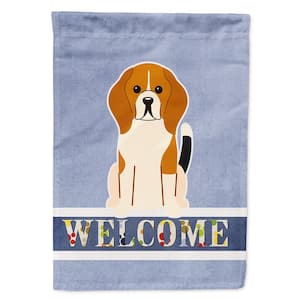 28 in. x 40 in. Polyester Beagle Tricolor Welcome Flag Canvas House Size 2-Sided Heavyweight