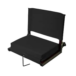 Large Canvas Stadium Chair in Black with 3 in. Foam Padded Seat