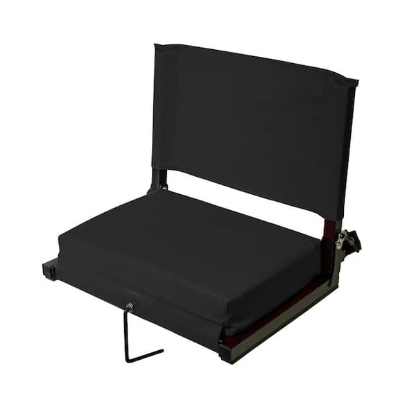 American Furniture Classics Large Canvas Stadium Chair in Black with 3 in. Foam Padded Seat