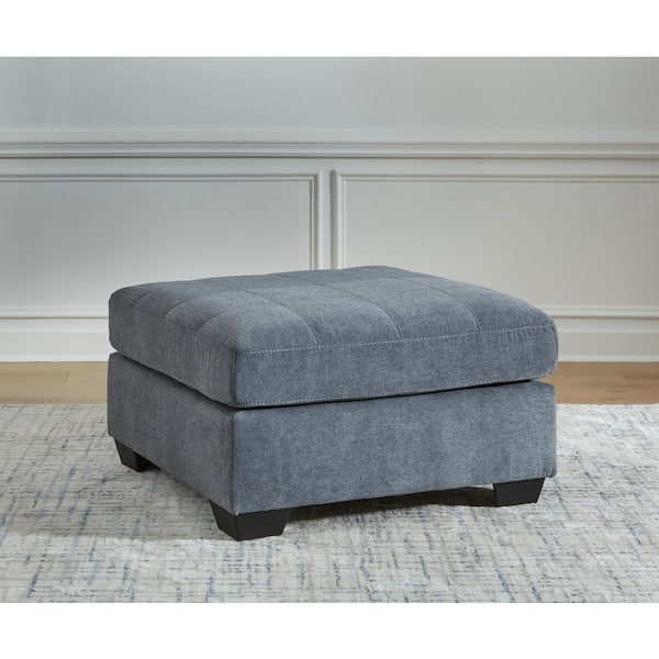 Signature DESIGN BY ASHLEY Marleton Blue Polyester Square Accent Ottoman