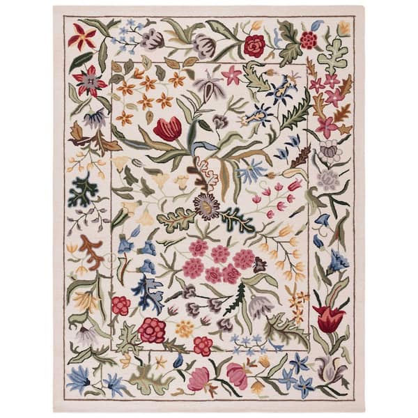 Chelsea 10 ft. x 14 ft. Ivory/Green Oversized Floral Area Rug