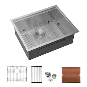 23 in. W x 19 in. D x 13 in. H Undermount Laundry/Utility Sink with Accessories