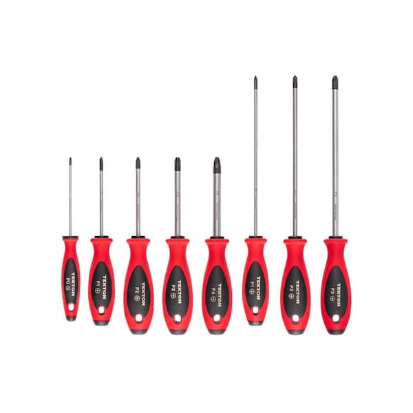 Phillips Screwdriver Set-4,8 in. Shanks, 8-Piece (#0-#4)