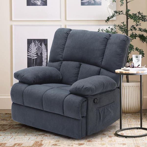 Dark Grey Foam Recliner with ‎Arm Rest and Cushion, Ergonomic, Recliner Sofa for Living Room