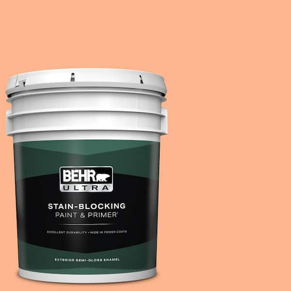 BEHR ULTRA 5 gal. #230B-4 Desert Sunrise Semi-Gloss Enamel Exterior Paint & Primer