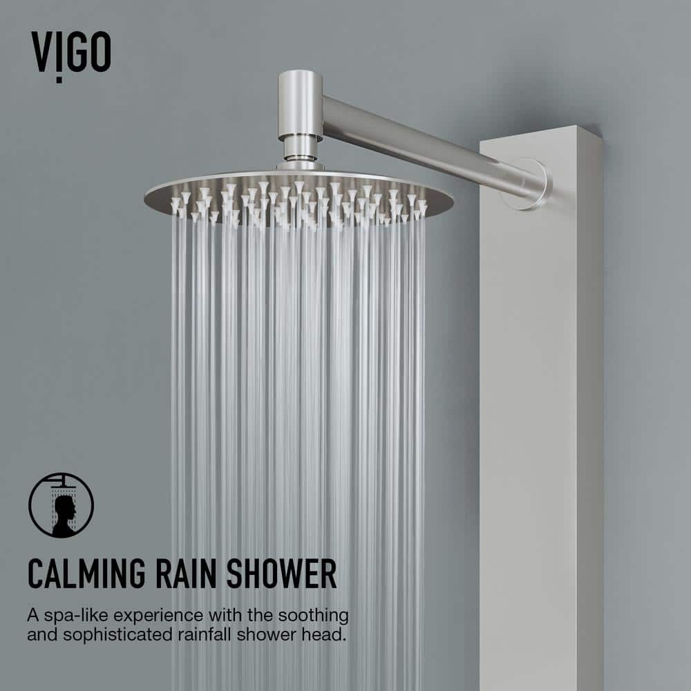 Bowery Stainless Steel 58" Shower Panel with Jets and Tub Filler