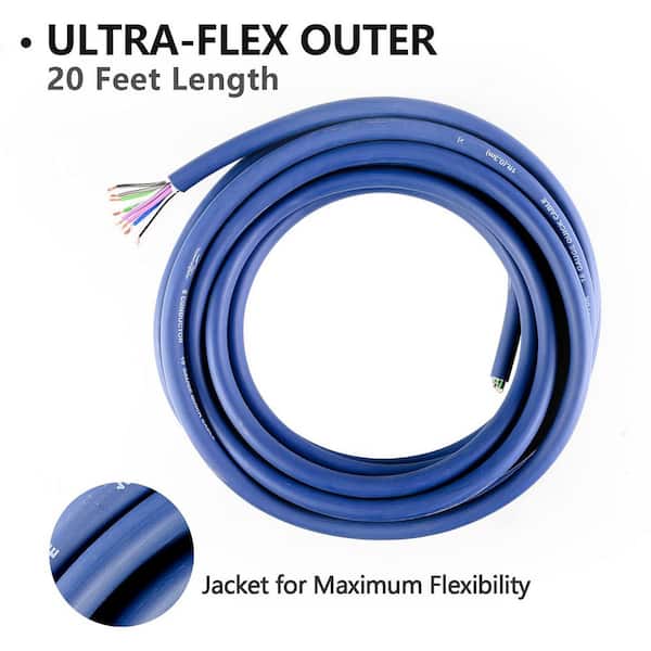 Vrbgify 20 ft. 18/ 9-Conductor Frosted PVC Jacket Stranded OFC In