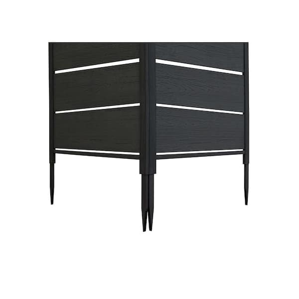 Enclo Privacy Screens Bessemer 4 ft. x 3.3 ft. WoodTek Vinyl Charcoal Privacy Screen Kit 2-Panel