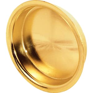 2-1/8 In. Stamped Steel Bright Brass Plated By-Pass Sliding Closet Door Pull Handle (2-pack)