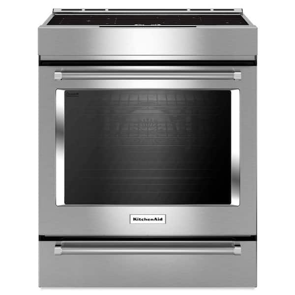 KitchenAid 7.1 cu. ft. Slide-In Induction Range with Self-Cleaning Convection Oven in Stainless Steel