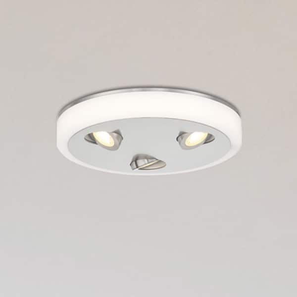 EnviroLite Pivot 16 in. Contemporary Brushed Nickel Selectable CCT Integrated LED Flush Mount for Kitchens