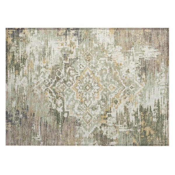 Chantille Machine Washable Indoor/Outdoor Abstract ACN2765 Sage 3 ft. x 4 ft. Area Rug