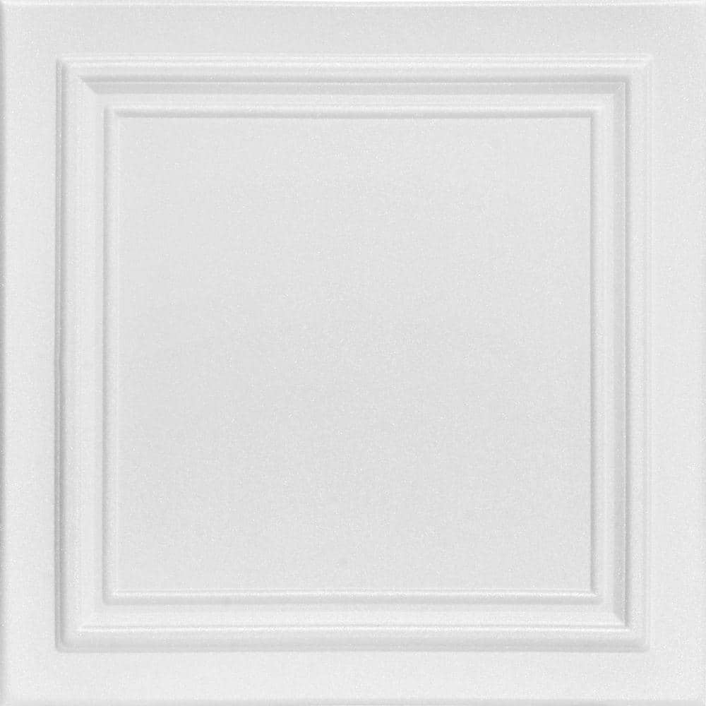Plain White Square Foam Ceiling Tile for Glue-Up Installation