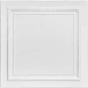 Line Art Plain White 1.6 ft. x 1.6 ft. Glue Up Foam Ceiling Tile (384 sq. ft. / Case)