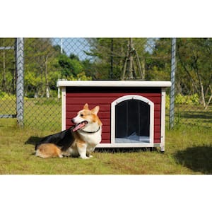 Red Wooden Dog Houses Weatherproof for Medium Dog
