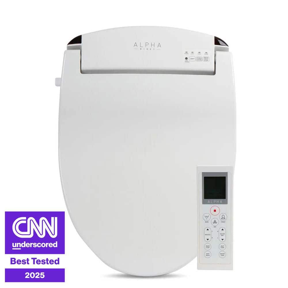 JX Electric Bidet Seat for Elongated Toilets in White -  Alpha Bidet, JX-EW