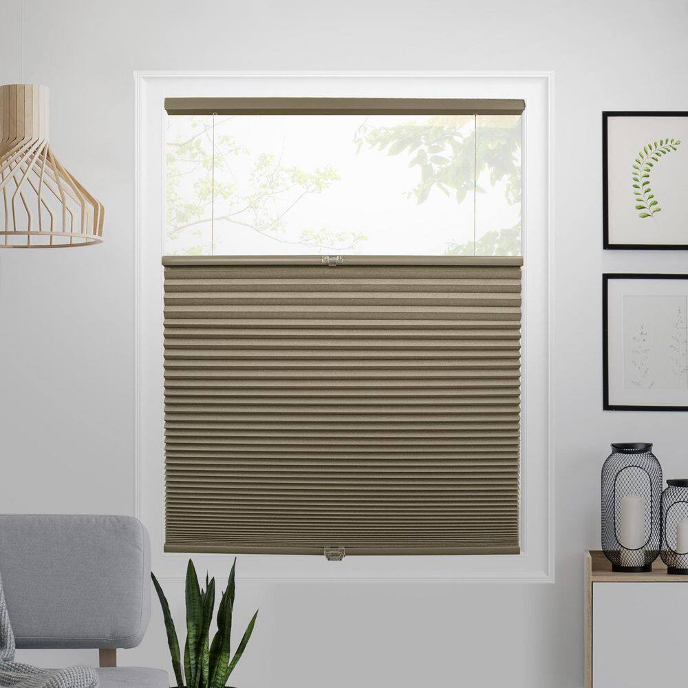 Cut-to-Size Latte Top Down Bottom Up Blackout Polyester Cellular Shade 58.75 in. W x 48 in. L price history on PriceWatchPro