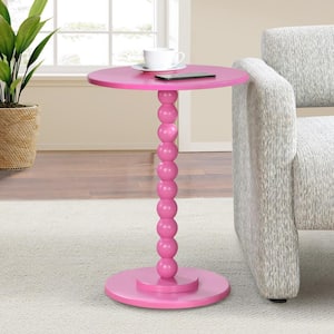 Classic Accents Venetian Islands 17.75 in. W Pink Round MDF Spindle Side Table