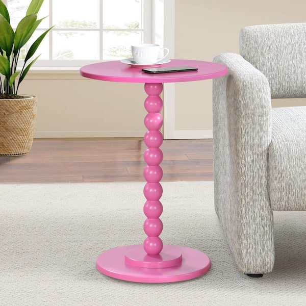 Convenience Concepts Classic Accents Venetian Islands 17.75 in. W Pink Round MDF Spindle Side Table