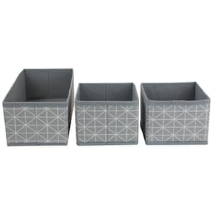 12 in. H x 1 in. W x 6 in. D Gray Fabric Cube Storage Bin 3-Pack