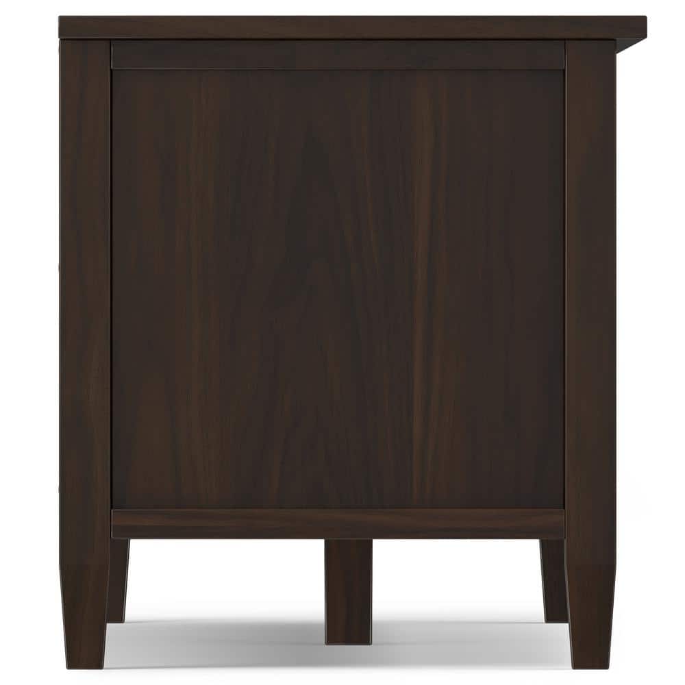 Tobacco Brown Solid Wood 72" TV Media Stand with Cabinet