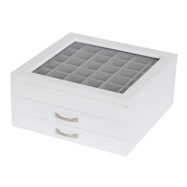 white wooden jewelry box