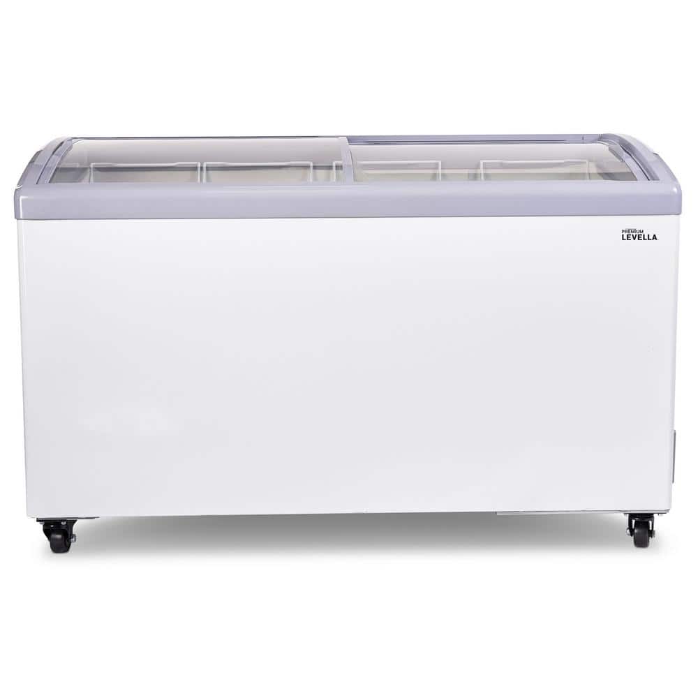 9.5 cu. ft Residential/Commercial Curved Glass Top Chest Freezer in White