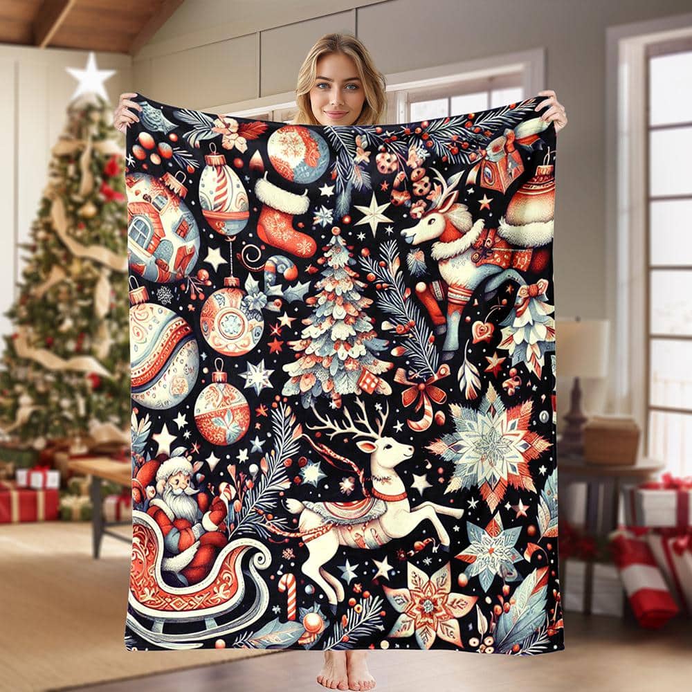 JML Christmas Blanket Holiday Xmas Gift 60 in. x 80 in. Microfiber