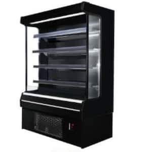 40 in. W 15 cu. ft. commercial Air Curtain open case cooler Merchandiser refrigerator in Black