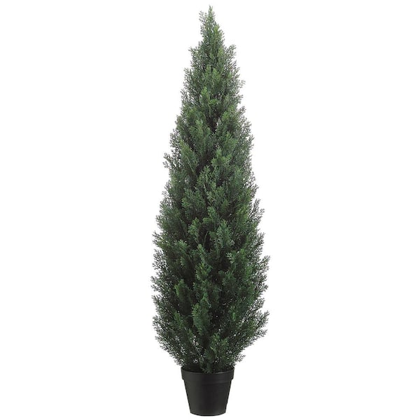 ALLSTATE FLORAL INC 60 in. Artificial Cedar Topiary in Plastic Pot (Knock-Down Packing)