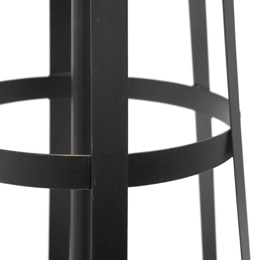 Adjustable Bronze Cage Table Lamp with White Shade