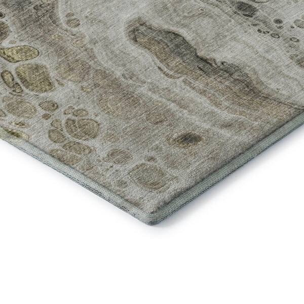 Mayfield Premium Machine Washable Abstract AMF1935 Taupe 3 ft. x 4 ft. Area Rug