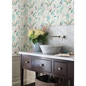 Green Jewel Songbird Peel and Stick Wallpaper Sample