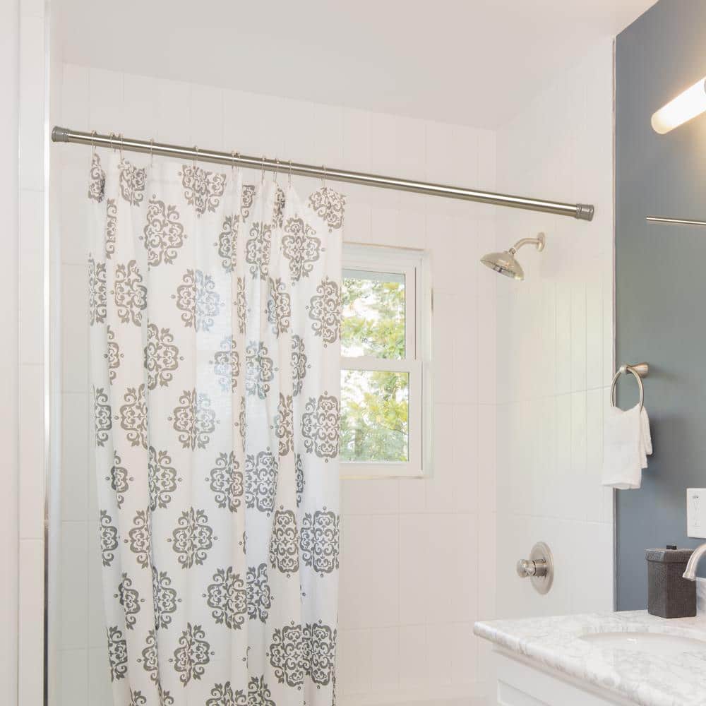 Design House Adjustable Shower Rod 43"-72", Brushed Nickel
