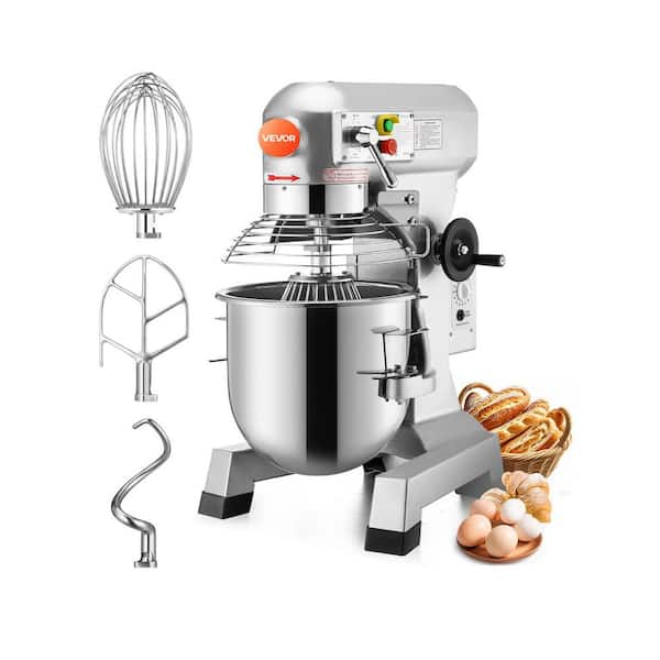 Commercial Stand Mixer 20 Qt. 3-Speeds Adjustable Silver Commercial Kitchen Mixer with Stainless Steel