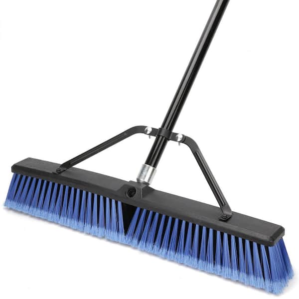 Heavy-Duty 24 in. Stainless Steel Handle Indoor/Outdoor Push Broom
