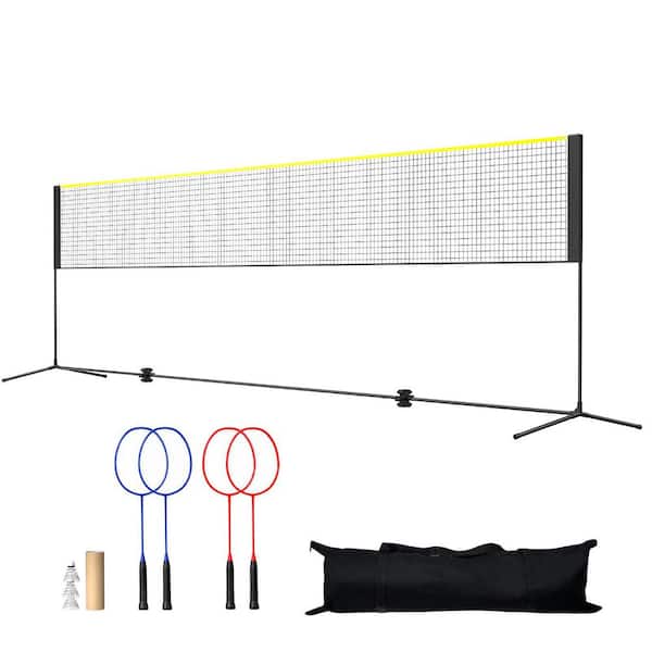 Badminton Net, Portable Tennis Net Set with Poles, Height Adjustable Volleyball Net, 20ft. Wide Foldable Pickleball Net