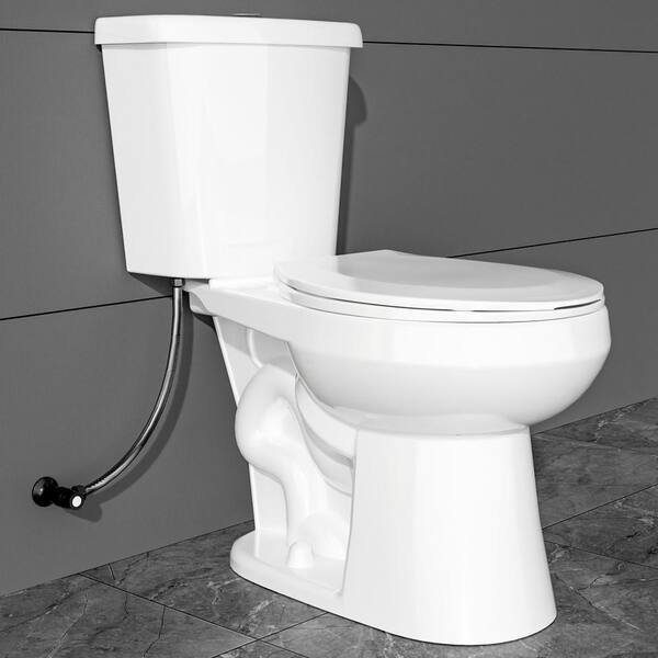Unbranded - 17 in. ADA Toilet 1.0/1.28 GPF Dual Flush Comfort Height 2-Piece Toilet Round Toilet in White with Soft Close Seat