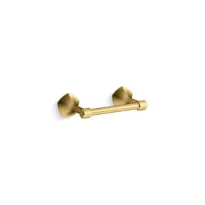 Occasion Wall Mounted Pivoting Toilet Paper Holder in Vibrant Brushed Moderne Brass