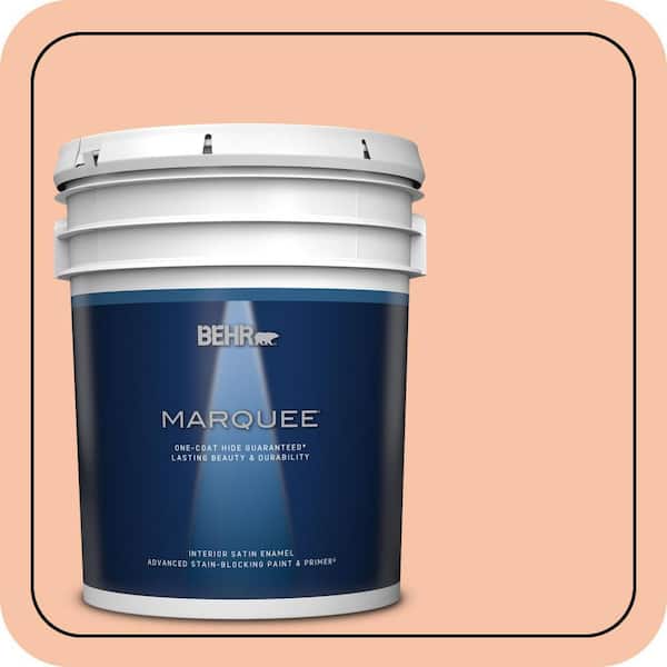 BEHR MARQUEE 5 gal. #240C-3 Peach Damask Satin Enamel Interior Paint & Primer