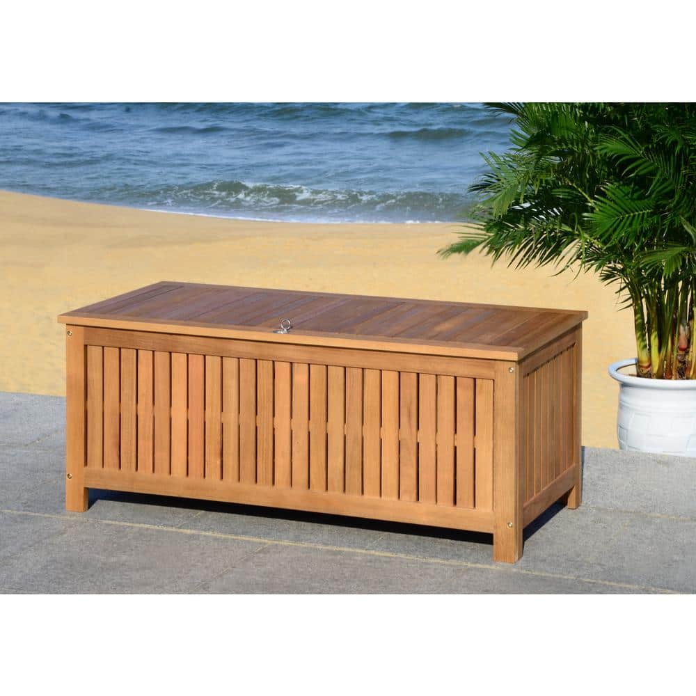 Abri Natural Teak Eucalyptus 47.6 Inch Outdoor Deck Box