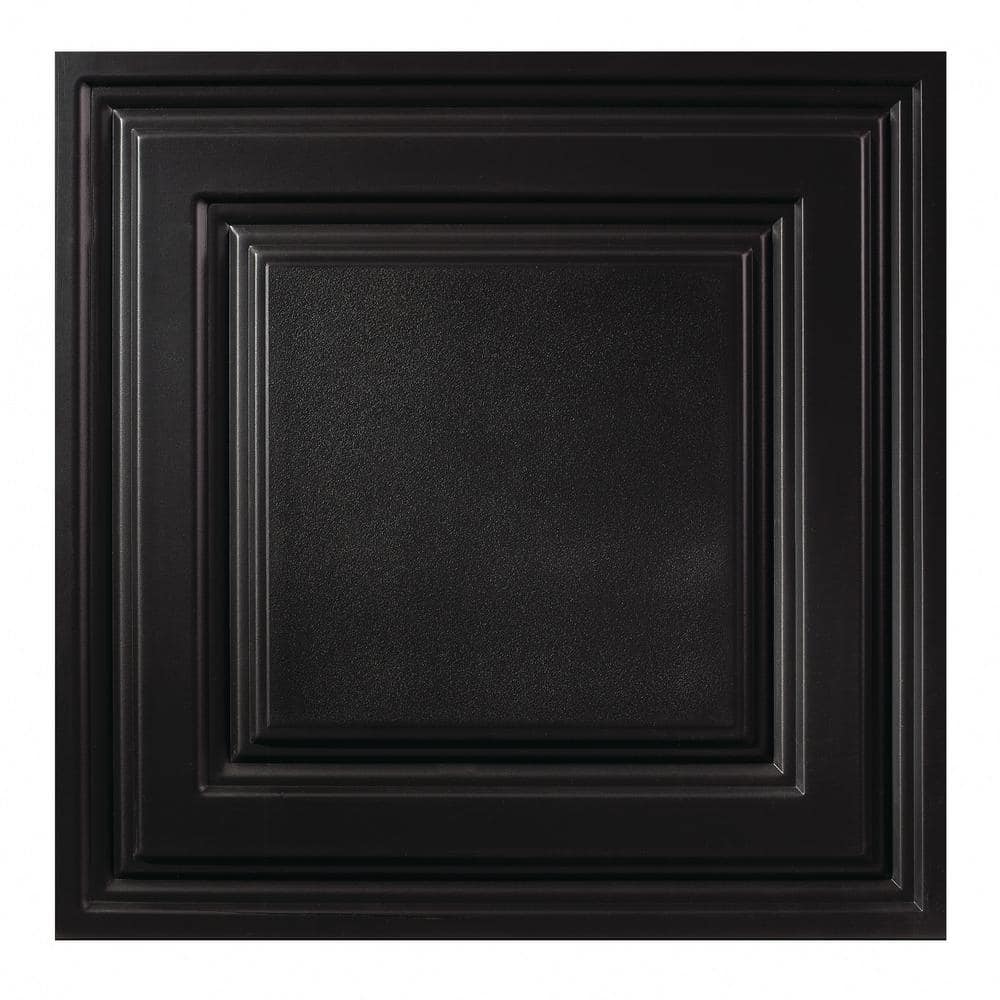 GENESIS 23.75in. X 23.75in. Icon Relief Lay In Vinyl Black Ceiling ...