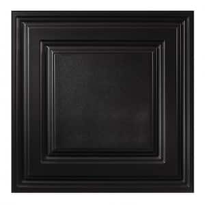 23.75in. X 23.75in. Icon Relief Lay In Vinyl Black Ceiling Panel (Case of 12)
