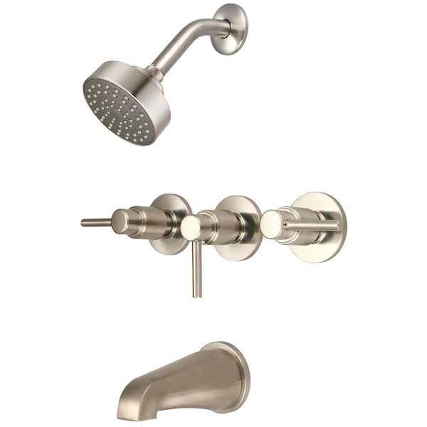 Elite 3-Handle 1-Spray Tub and Shower Faucet in Brushed Nickel (Valve Included) Elite 3-Handle 1-Spray Tub and Shower Faucet in Brushed Nickel (Valve Included)