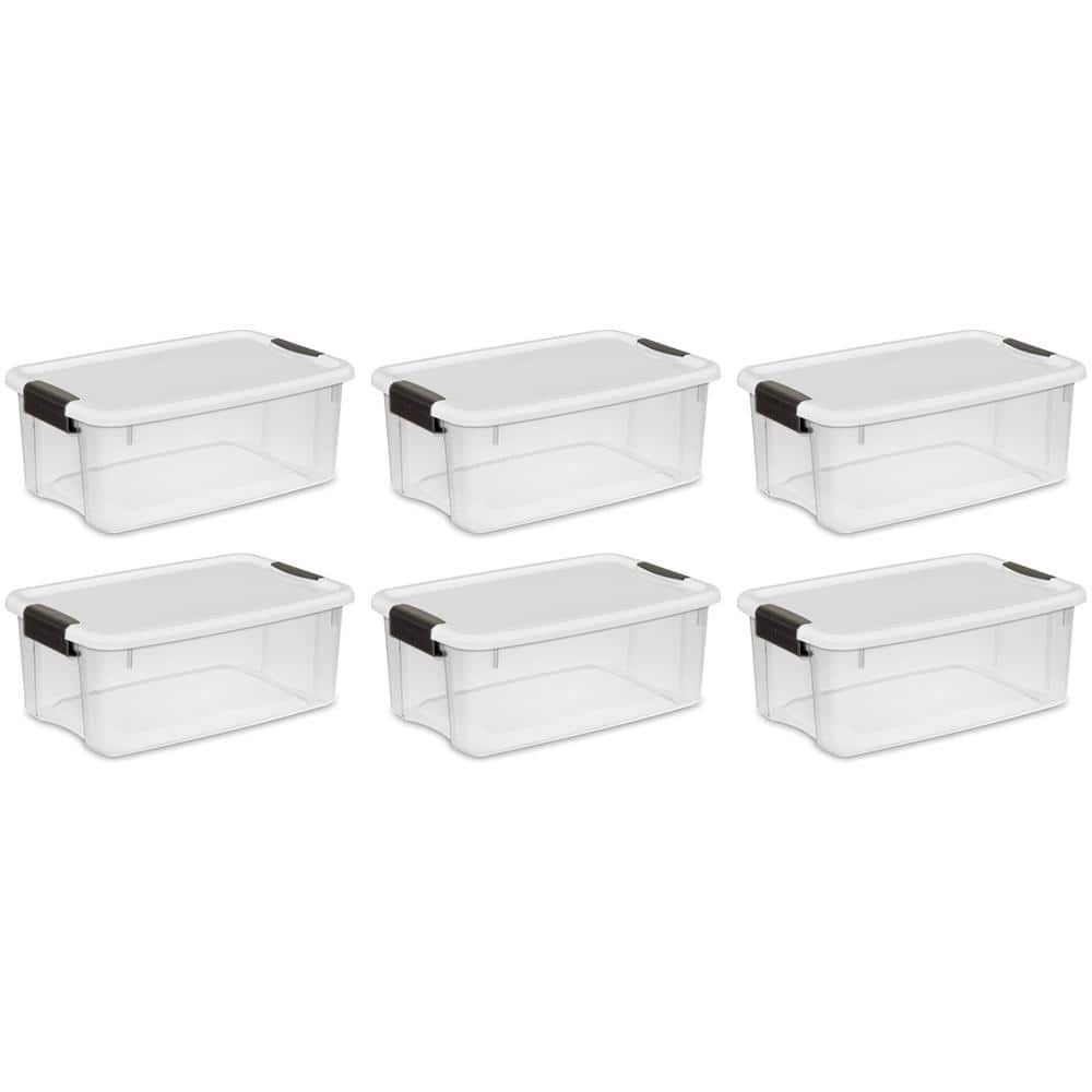 Sterilite 18 Qt. Durable Storage Box in Clear (6-Pack) 6 x 19849806