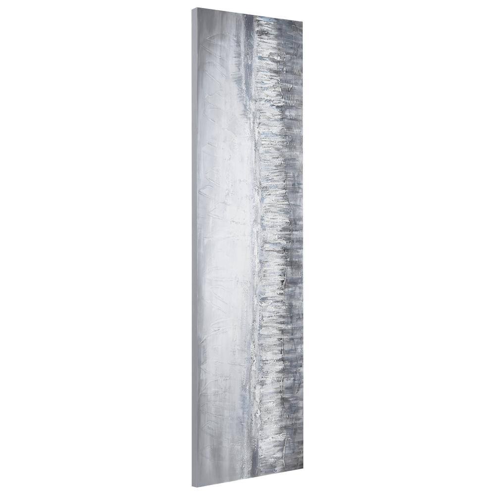 Silver Dust Textured Metallic Abstract Landscape Canvas Art, 20" x 72"