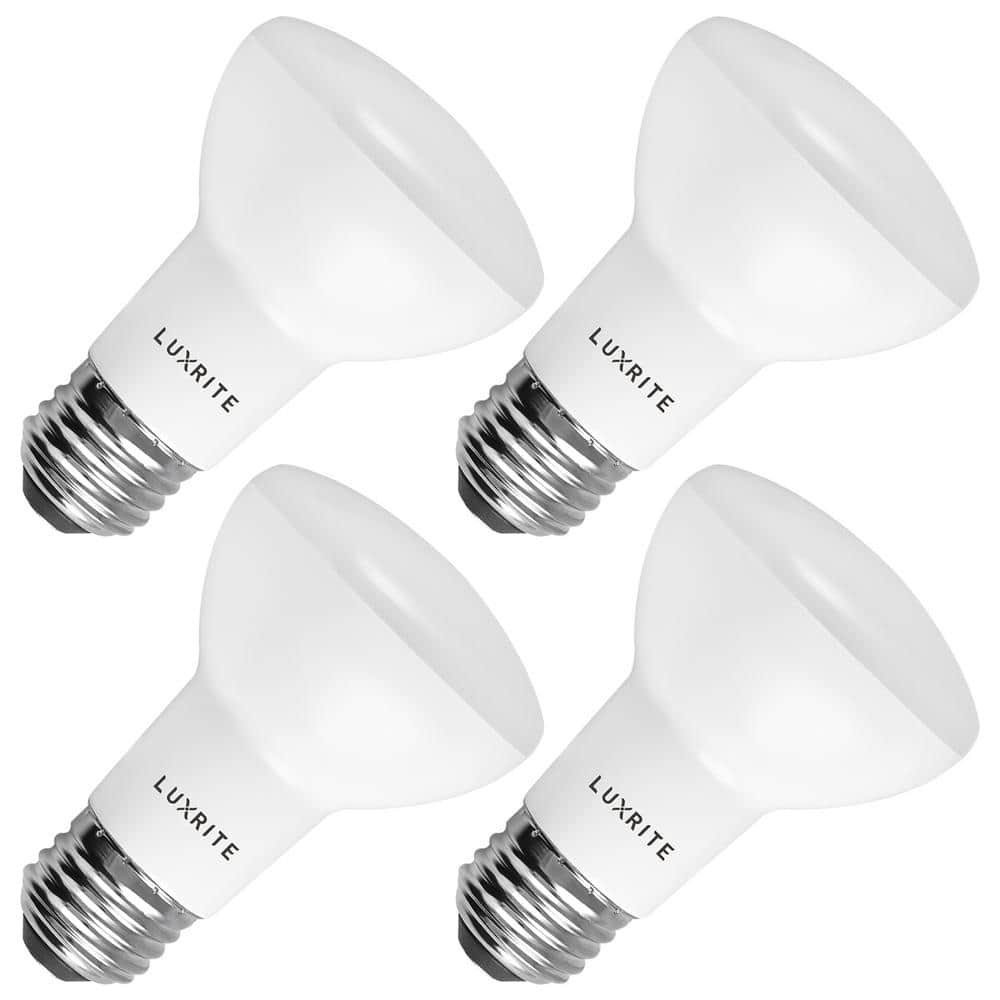 LUXRITE 45-Watt Equivalent BR20 LED Flood Light Bulb Damp Rated 3500K Natural White LR31842-4PK The Home Depot